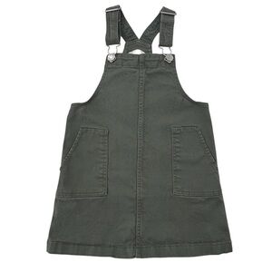 H&M Girls’ 4T Khaki Green Short Overall Square Neckline Dress